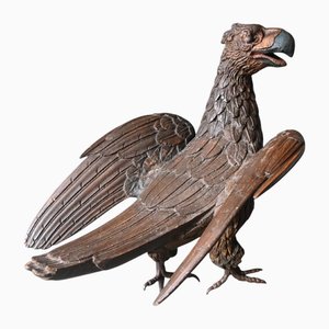 Carved Wooden Eagle with Iron Talons, 19th Century