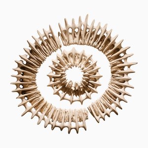 Trittico Amaltias Decorazione da parete in gres bianco smaltato di Kallia Panopoulou, set di 3