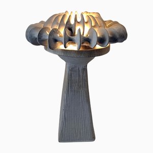 Horn of Plenty Table Lamp in Mat White Glazing on Stoneware by Kallia Panopoulou