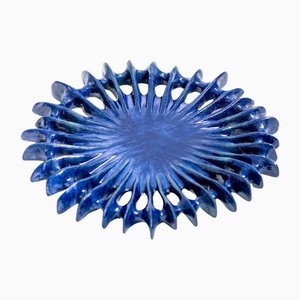 Cynarina Decorative Plate in Stoneware with Deep Blue Glaze by Kallia Panopoulou