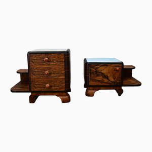 Vintage Art Deco Bedside Tables, 1935s, Set of 2