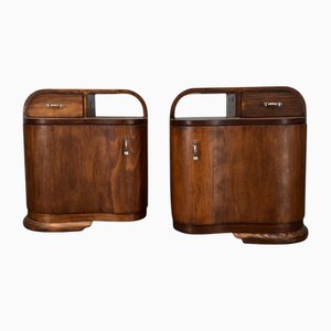 Art Deco Bedside Tables, Czechoslovakia, 1939s, Set of 2
