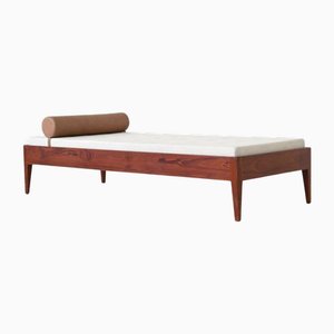 Divan Scandinave en Teck, Laine et Cuir, Danemark, 1960s