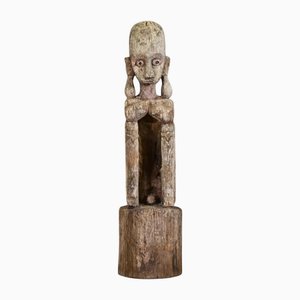 Leti Tribal Statue in Aged Wood with Stand
