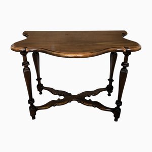 Table Console Néoclassique en Noyer Sculpté, Italie, 1890s