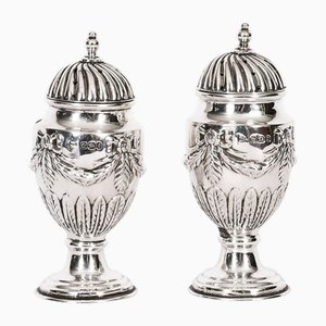 Antique Sterling Silver Salt and Pepper Shakers, 1885, Set of 2