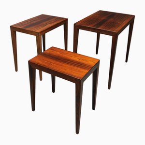Nesting Tables attributed to Severin Hansen for Haslev, Denmark, 1960s, Set of 3