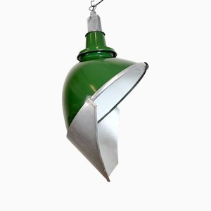 Large Industrial British Green Enamel Factory Pendant Lamp from Benjamin, 1960s