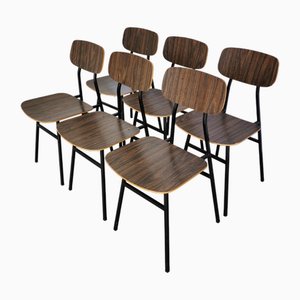 Sedie da scuola vintage industriali, anni '70, set di 6