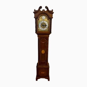 Antique Edwardian Mahogany Inlaid Chiming Grandmother Clock, 1910