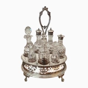 Juego de vinagrera victoriana antigua de plata esterlina de Elkington & Co, década de 1890. Juego de 8