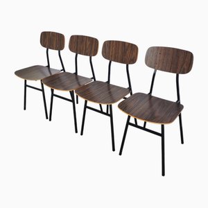 Vintage Industrial School Chairs from STOL Kamnik, 1970s, Set of 4