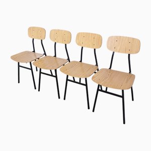 Mid-Century Modern School Chairs from STOL Kamnik, 1970s, Set of 4