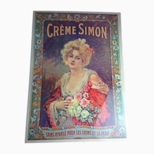Cremefarbenes Simon Werbeplakat, 1950er