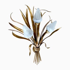 Large Vintage Tole Wall Light from Kögl