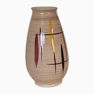 Vaso Mid-Century in ceramica con decoro sottosmalto, Germania, anni '60