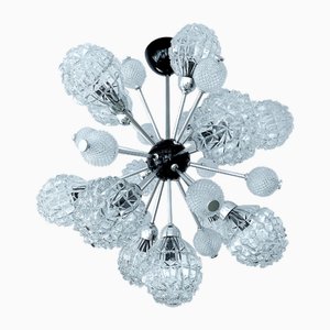 Lampada a sospensione grande Sputnik in vetro, anni '70