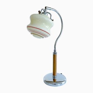 Grande Lampe de Bureau Art Déco en Verre, 1970s