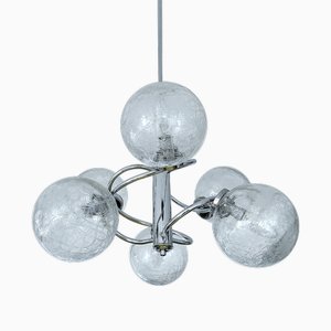 Vintage Sputnik Chandelier in Glass and Chrome, 1970s