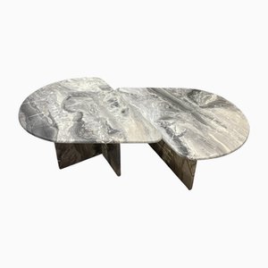 Tavolini Teardrop in marmo grigio Arabescato, Italia, anni '80, set di 2