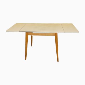 Extendable Kitchen Dining Table in Wood and Resopal, 1950s