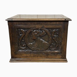 Small Carved Oak Chest, 19th Century