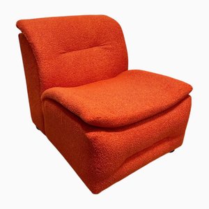 Modular Sofa in Orange Bouclé, 1980s, Set of 4