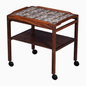 Carrito de bar de palisandro de Severin Hansen para Haslev Møbelsnedkeri, años 50