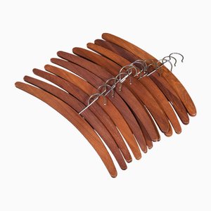 Grucce per giacche in teak, anni '60, set di 13