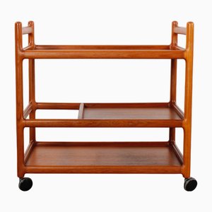 Carrello di servizio in teak di Johannes Andersen per Silkeborg Møbelfabrik, Danimarca, anni '60
