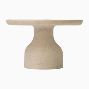 Peso Minimalist Round Side Table in Limestone by Depping & Jørgensen