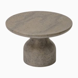 Peso Minimalist Round Side Table in Limestone by Depping & Jørgensen
