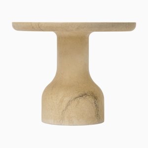 Minimalist Peso Round Side Table in Limestone by Depping & Jørgensen