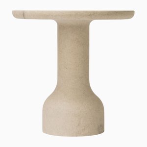 Peso Minimalist Round Side Table in Limestone by Depping & Jørgensen