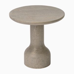 Peso Minimalist Round Side Table in Limestone by Depping & Jørgensen