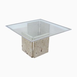 Italian Marble and Glass Coffee Table, 1970s