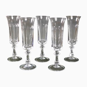 Vintage French Crystal Champagne Flutes from Baccarat, 1960s, Set of 5
