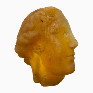 Academic Sculpture of a Venus Head with an Amber Effect, 1950s, Wax