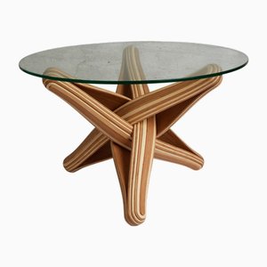 Lock C Sculptural Caramel and Naturel Bamboo Coffee Table by Jan Paul
