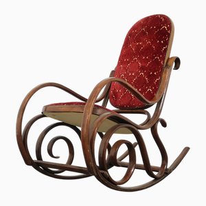 Sedia a dondolo Mid-Century attribuita a Michael Thonet, anni '50