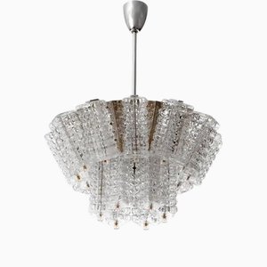 Chrome and Glass Chandelier from Austrolux, Austria, 1970s