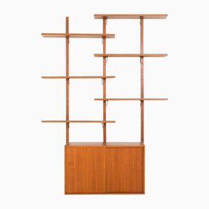 Mueble de pared Mid-Century de teca, Dinamarca, años 70