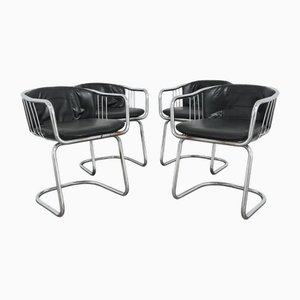 Poltrone in acciaio attribuite a Gastone Rinaldi, anni '70, set di 4