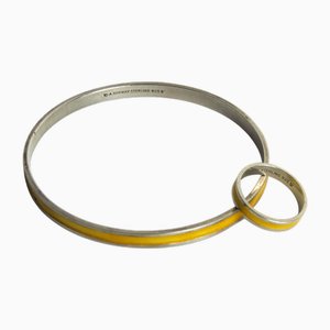 Mid-Century Ring and Bracelet in Sterling Silver and Ename by David Andersenl, 1960s, Set of 2