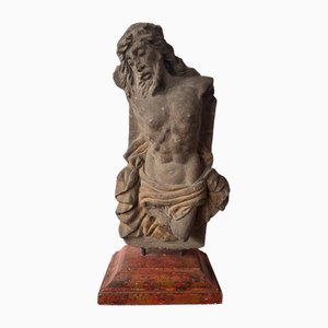 Artista dell'Italia centrale, Frammento di Cristo con tracce di policromia, XVII secolo, Pietra