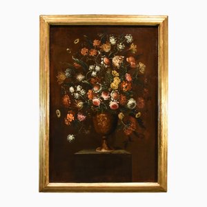 Andrea Scacciati, Nature Morte De Fleurs, 1680, Huile Sur Toile, Encadrée