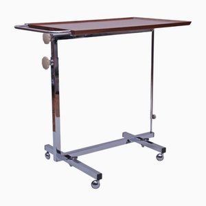 Variett Side Table with Wheels, Chrome and Wood Look from Bremshey, 1960s