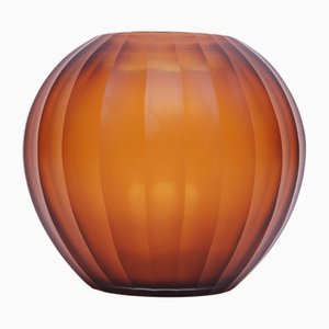 Art Deco Amber Glass Vase attributed to Josef Hoffmann, 1920s