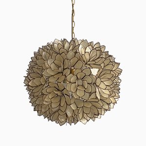 Vintage Capiz Lotus Flower Ceiling Light attributed to Rausch, 1960s