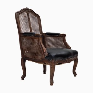 Danish Leather and Ash Wood Armchair, 1930s